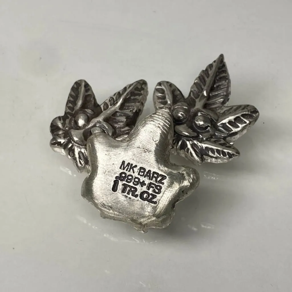 1 Ozt MK BarZ "Stoned AF" Weed Leaf Bar .999 FS Hand Poured