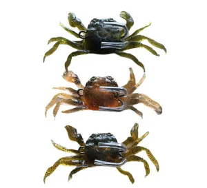 10 Packs Artificial Simulation Soft Plastic Crab 3D Lure Fishing Tackle