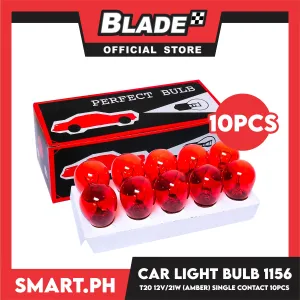 10pcs Halogen Perfect Bulb Car Light Bulb 1156 T20 12V 21W (Amber Copper Base) Single Contact, Car Light Indicator Reversing Light Bulb Stop Light Rear Turn Signal