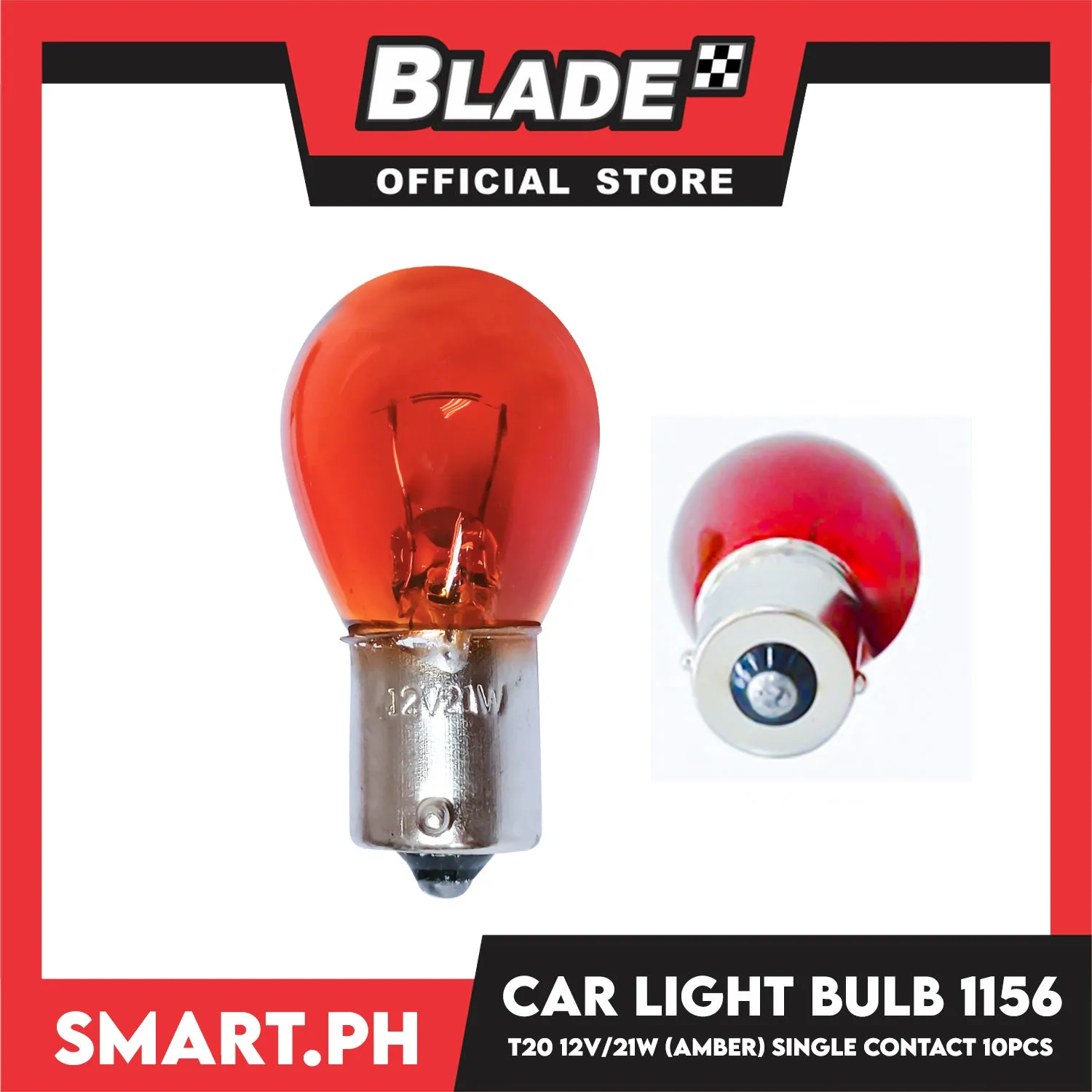 10pcs Halogen Perfect Bulb Car Light Bulb 1156 T20 12V 21W (Amber Copper Base) Single Contact, Car Light Indicator Reversing Light Bulb Stop Light Rear Turn Signal