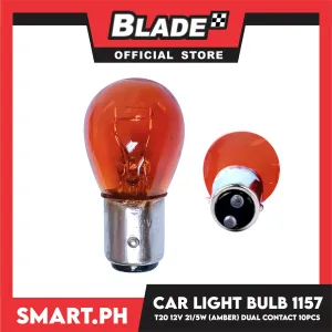 10pcs Halogen Perfect Bulb Car Light Bulb 1157 T20 12V 21-5W (Amber Copper Base) Dual Contact, Car Light Indicator Reversing Light Bulb Stop Light Rear Turn Signal