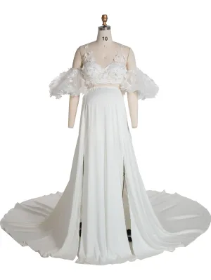 2 Pieces Set Gorgeous Baby Shower Maternity Dress for Photoshoot Wedding Dress YW230741