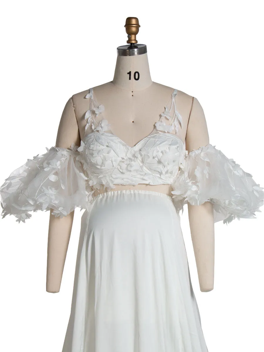 2 Pieces Set Gorgeous Baby Shower Maternity Dress for Photoshoot Wedding Dress YW230741