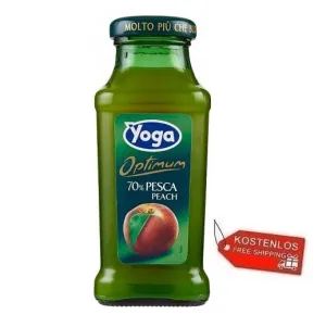 24x Yoga Bar Pesca Pfirsichsaft Glasflasche 200ml