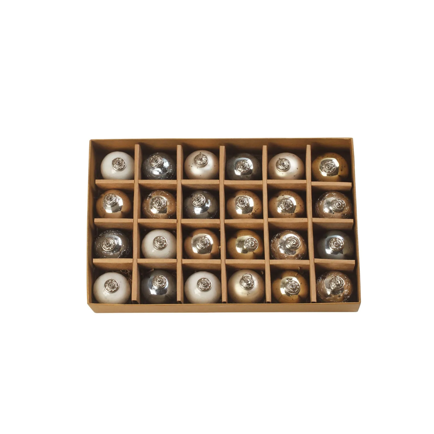 2.5'' Christmas Chic Round Ornaments, Set of 24,3otg346