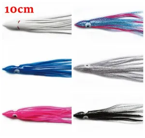 30 X Octopus Squid Skirt Trolling Jig Lure Fishing Tackle 10cm