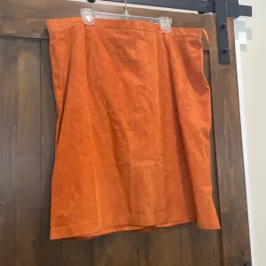 413A) Terry Lewis Sz 24 Suede Like Orange Skirt