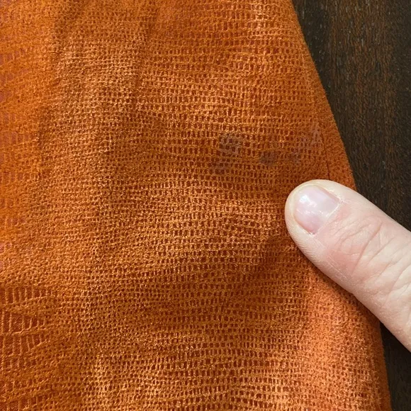 413A) Terry Lewis Sz 24 Suede Like Orange Skirt