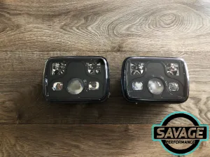 7 Inch x 5 Inch BLACK LED Headlights