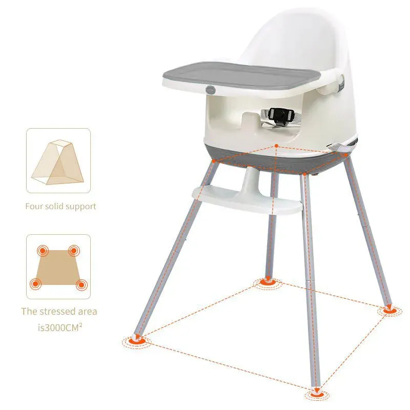 8-in-1 Ergonomic Grow-with-Me High Chair | Booster Seat for Chair | Low Chair | Removable Tray | 6m - 4 years