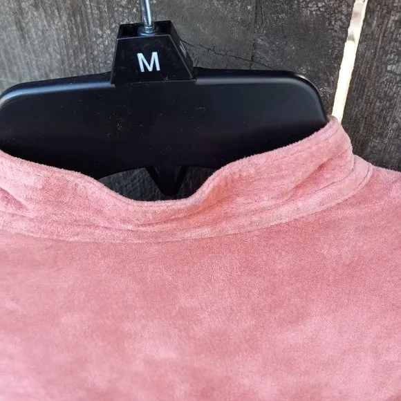 90s Style Pink Suede Shacket/Shirt Jacket- Size M