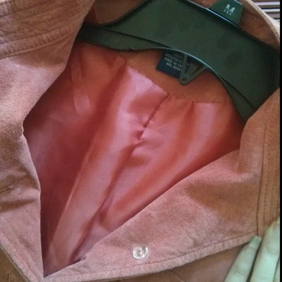 90s Style Pink Suede Shacket/Shirt Jacket- Size M
