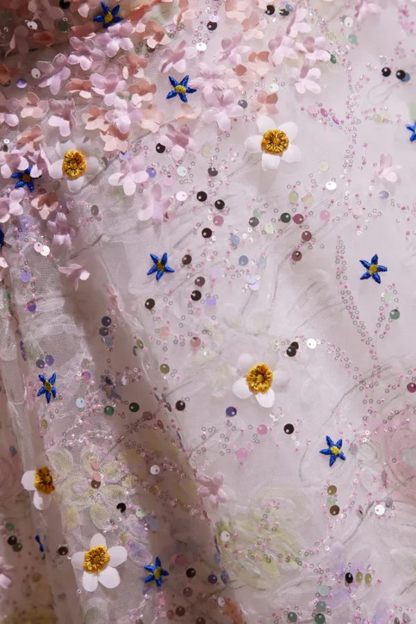 A Line Sweetheart Neck Tulle Flower Light Pink Short Prom Dress, Light Pink Cocktail Dress APH0256