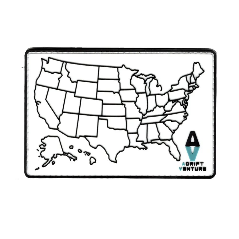 ADRIFT VENTURE US TRAVEL TRACKER MAP PVC MORALE PATCH