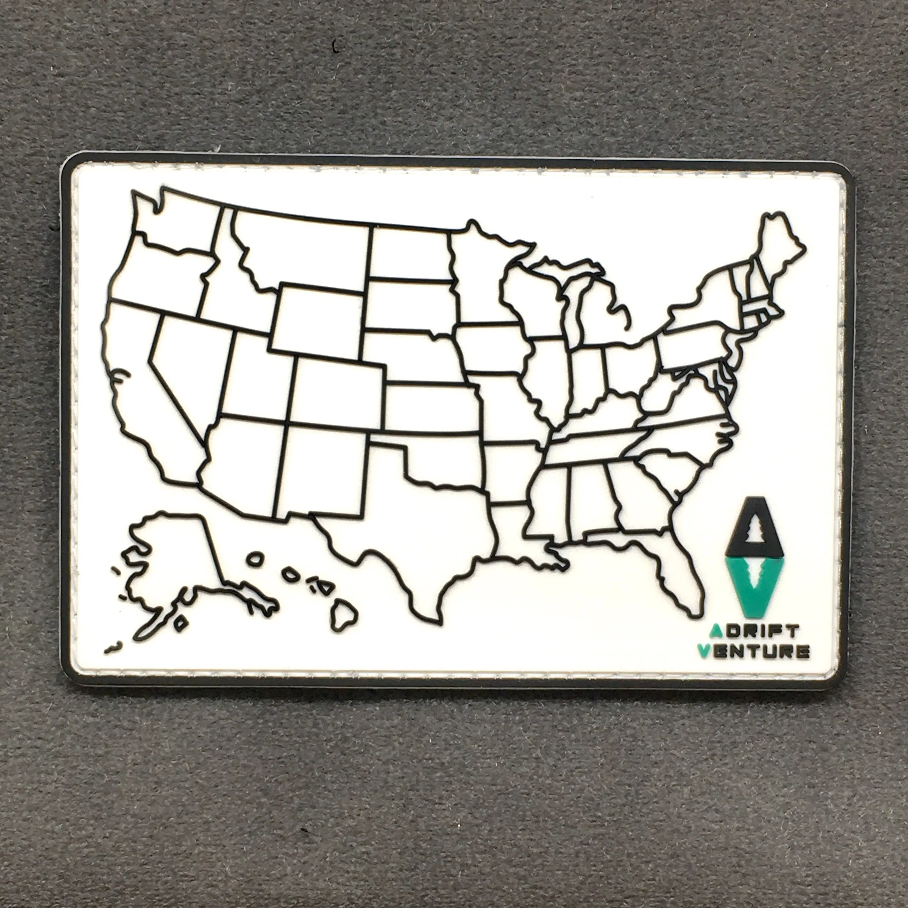 ADRIFT VENTURE US TRAVEL TRACKER MAP PVC MORALE PATCH