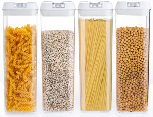 Airtight Food Storage Container Set of 4 with Lids made by Durable BPA-free Plastic for Keeping Food Dry & Fresh