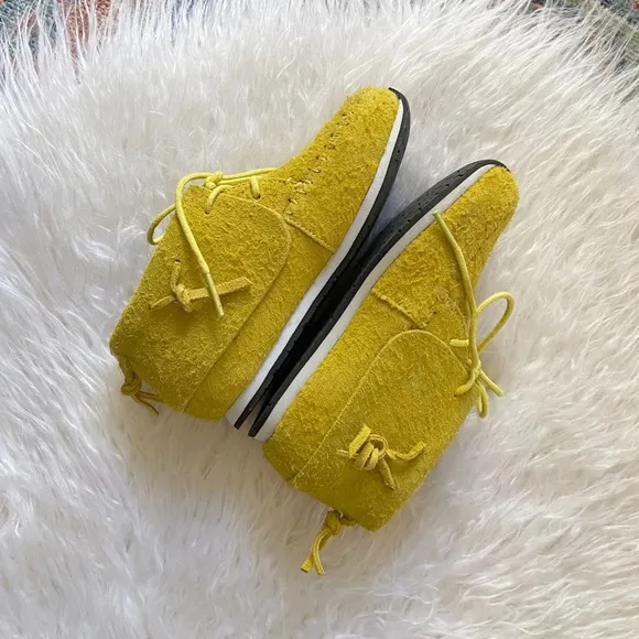 akid brand suede yellow sneaker boot kids 12 boys shoe leather moccasin