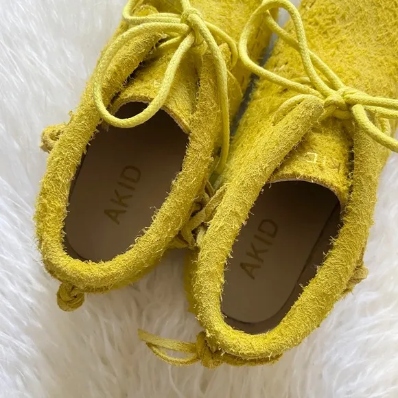 akid brand suede yellow sneaker boot kids 12 boys shoe leather moccasin
