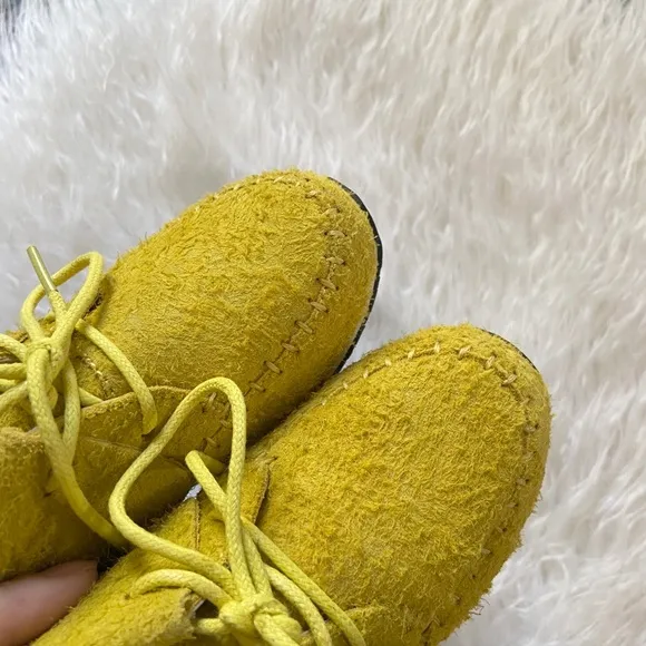 akid brand suede yellow sneaker boot kids 12 boys shoe leather moccasin