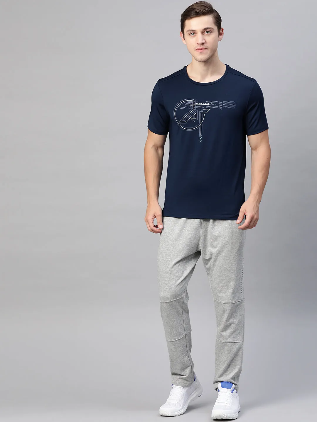 Alcis Men Solid Blue Tshirts