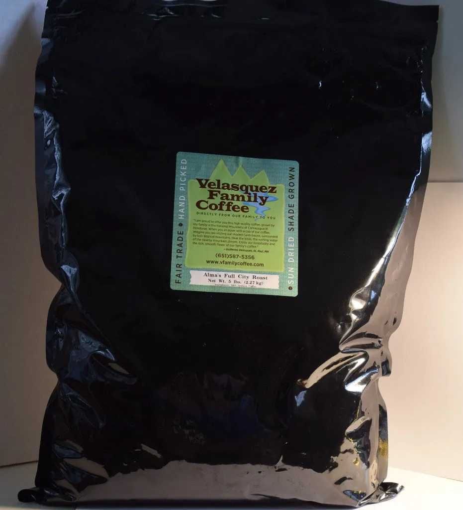 Alma's Full City Roast Coffee (light) | Velvety, Full and Mellow