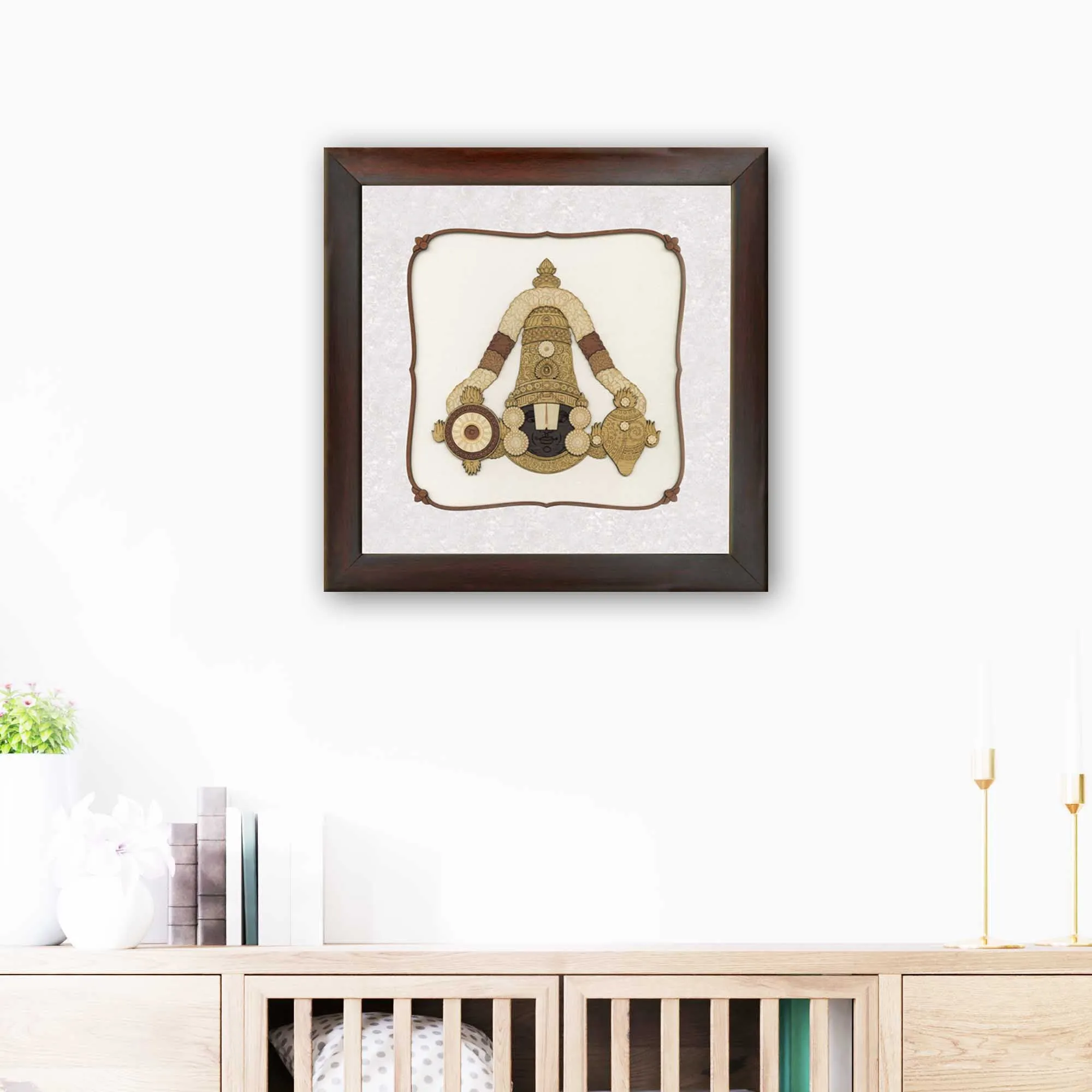 Balaji Wood Carving Wall Art, Wood Carving Frame, 3D Wall Art