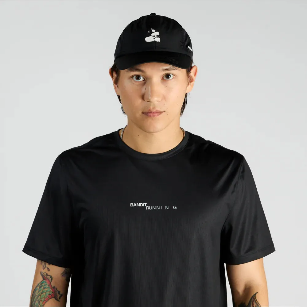 Bandit Running Nylon Dad Hat - Abstract Runner - Black
