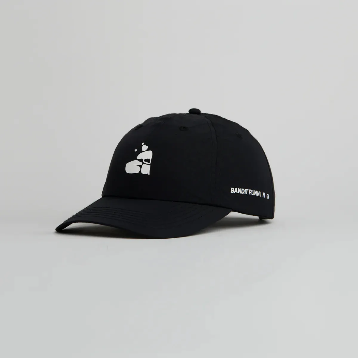 Bandit Running Nylon Dad Hat - Abstract Runner - Black