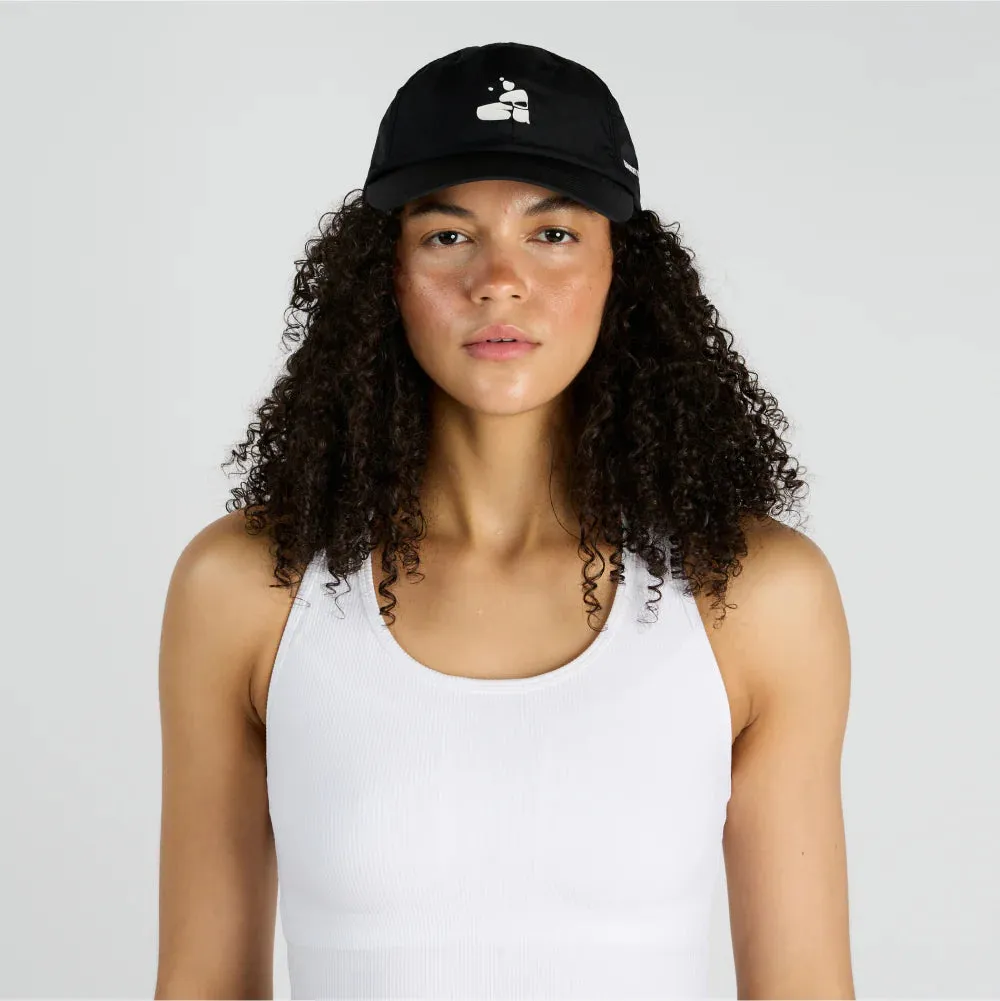 Bandit Running Nylon Dad Hat - Abstract Runner - Black