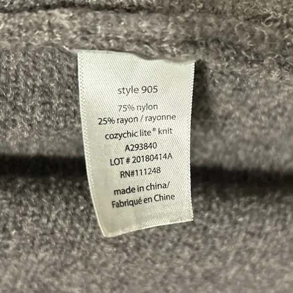 Barefoot Dreams Cozy Chic Lite Hooded Sweater Cardigan—size XL