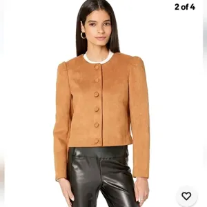 Bcbgmaxazria NEW faux suede puff sleeve jacket XL