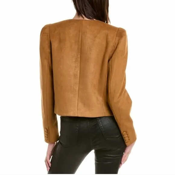 Bcbgmaxazria NEW faux suede puff sleeve jacket XL
