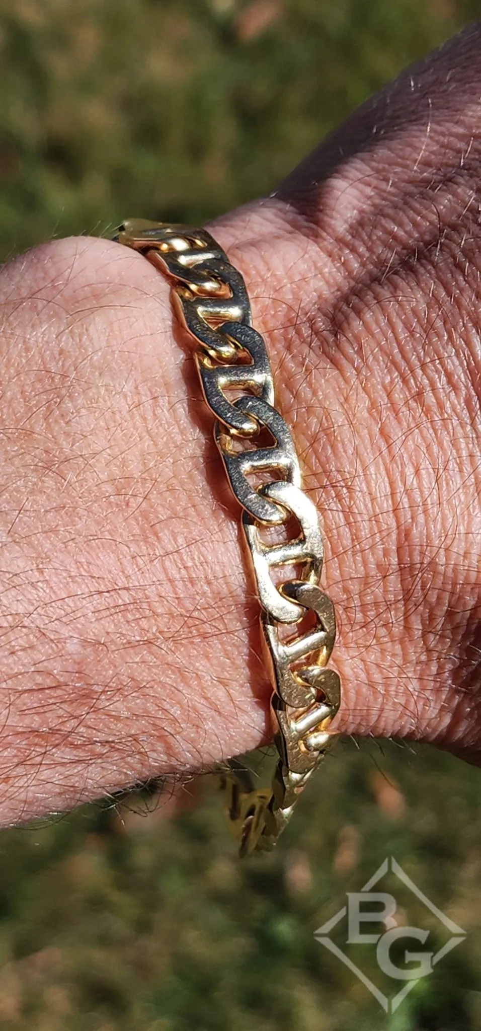 Ben Garelick Estate 14K Yellow Gold 9.25 Inch 8MM Anchor Link Bracelet