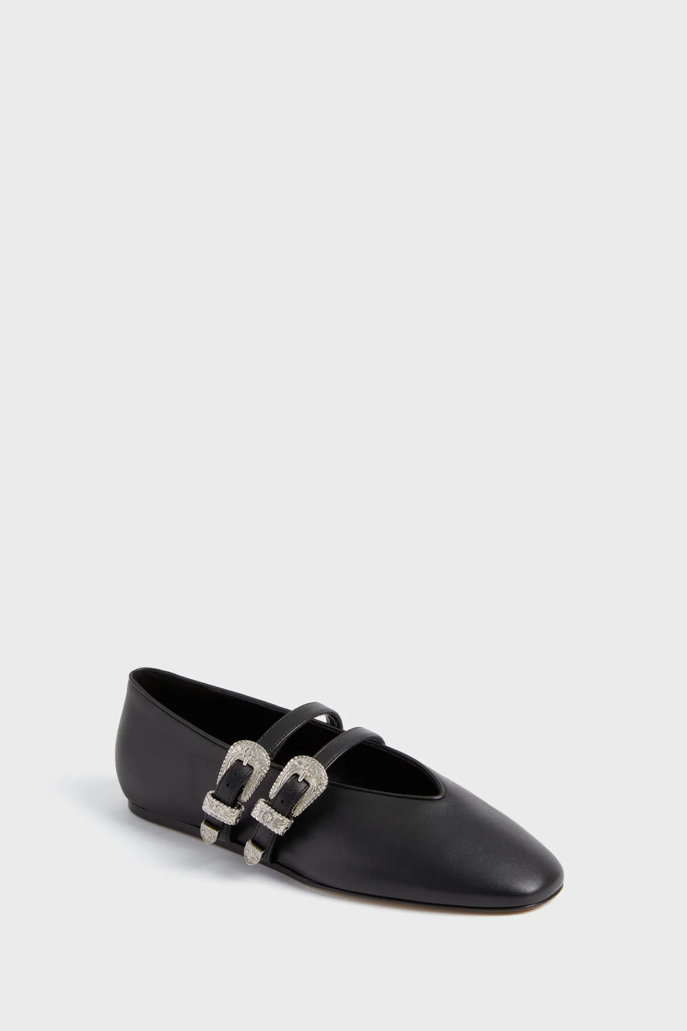 Black Claudia Western Leather Slippers