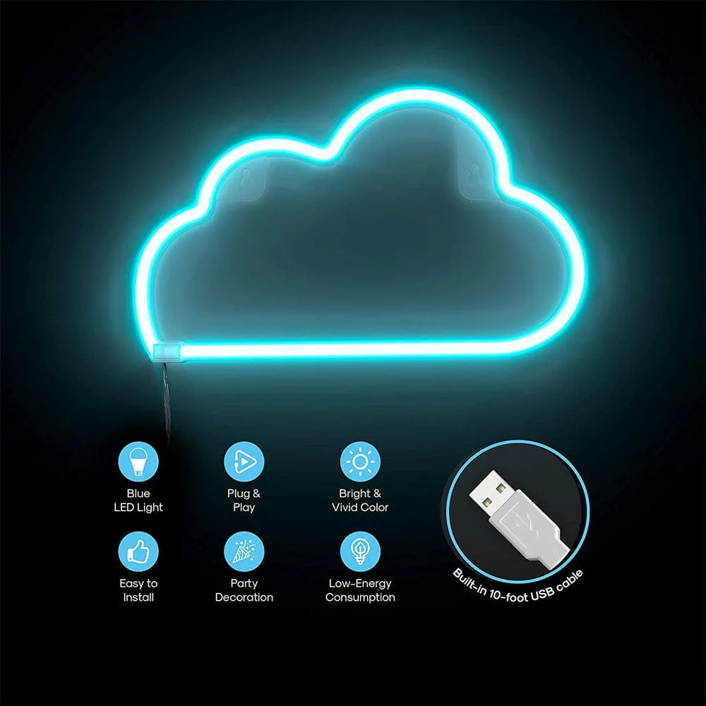 Blue Cloud Neon LED Wall Light