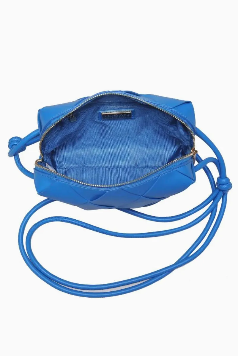 Blue Woven Crossbody Bag