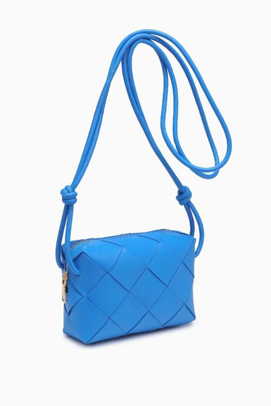 Blue Woven Crossbody Bag
