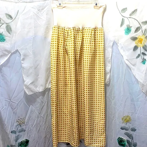 BOHO/SHABBY-CHIC MAXI YELLOW POLYESTER SKT SZ M