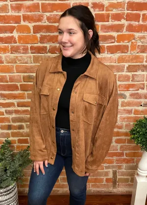 Camel Faux Suede Top