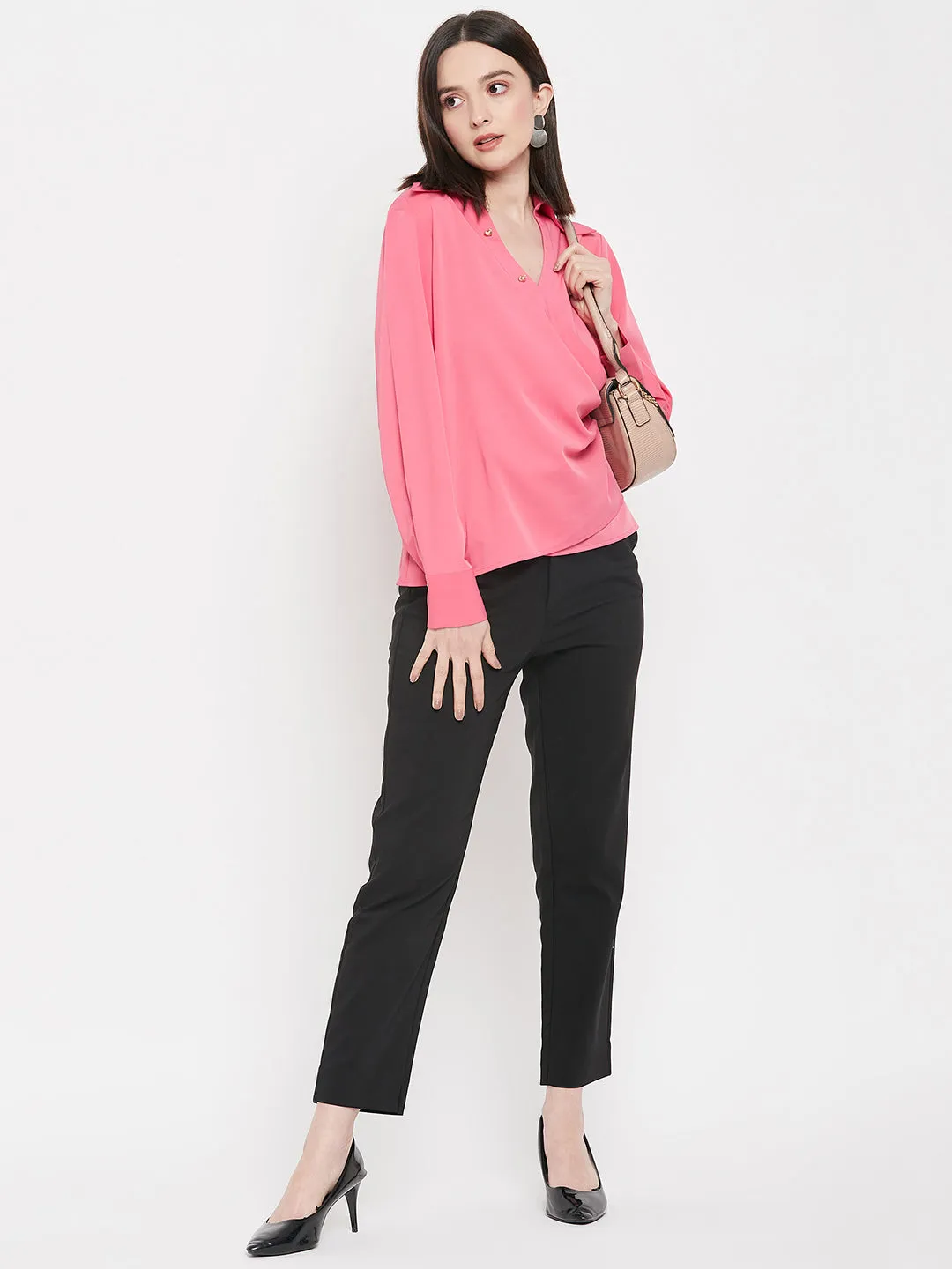 Camla Barcelona Frenchrosepink V- Neck Top