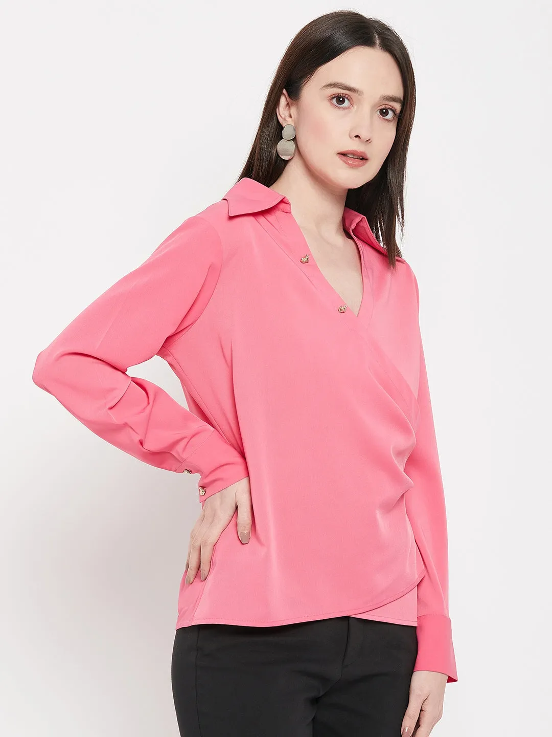 Camla Barcelona Frenchrosepink V- Neck Top