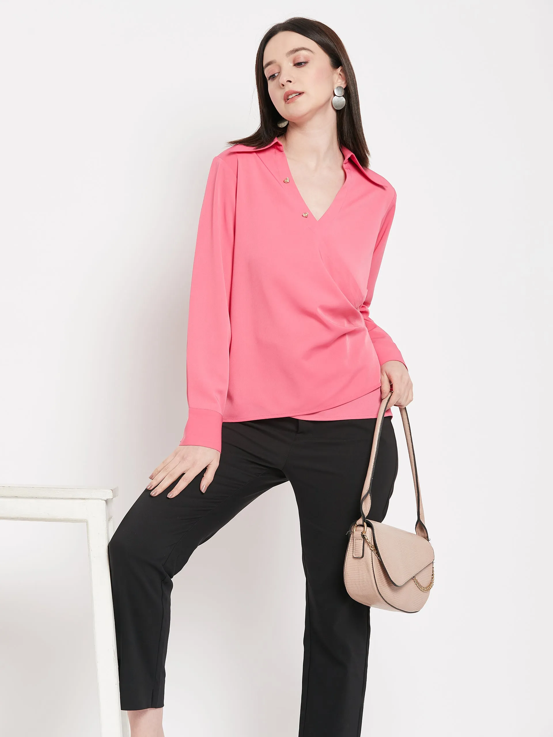 Camla Barcelona Frenchrosepink V- Neck Top