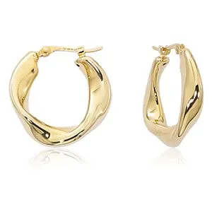 Carla 14k Yellow Gold Small Twist Hoop Earrings