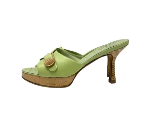 Chanel Green Logo Heels
