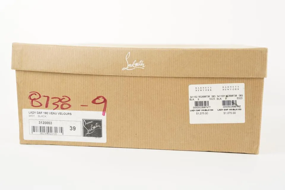 Christian Louboutin Black Suede Lady Daf 160 Platform Pumps Heels 431cl31