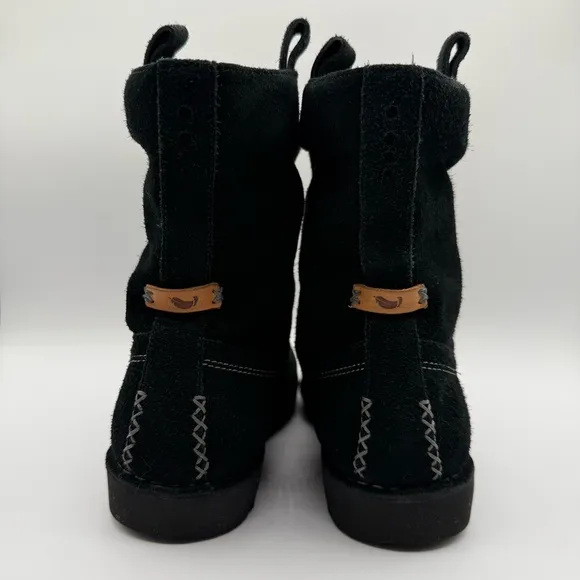 Clarks Unstructured Ashburn Women’s Short Slouch Boot Black Suede SZ 7.5 Wide