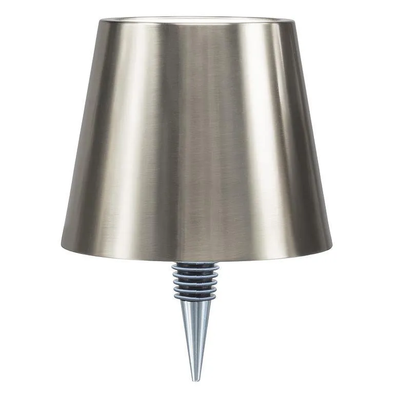 Classic Shade LED Bottle Stopper Light - Brushed Silver