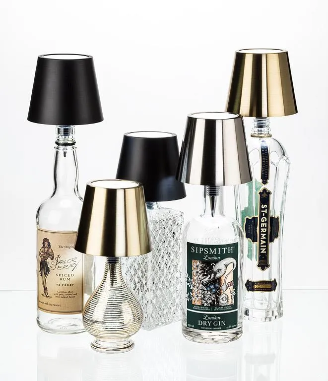 Classic Shade LED Bottle Stopper Light - Brushed Silver