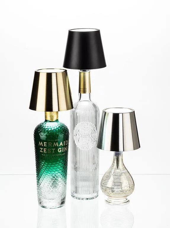 Classic Shade LED Bottle Stopper Light - Brushed Silver