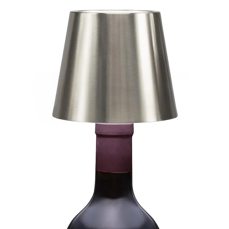 Classic Shade LED Bottle Stopper Light - Brushed Silver